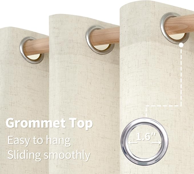 YoungsTex Extra Long Linen Curtains 95 Inch Length - Image 6