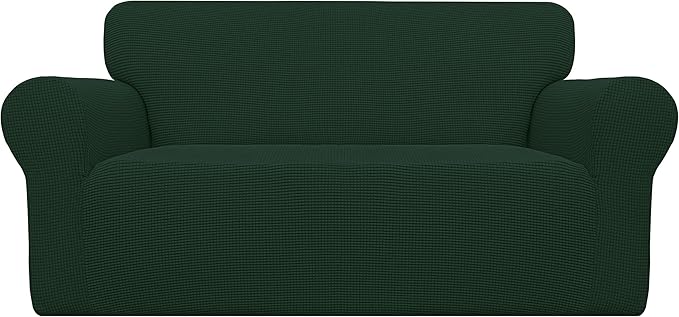 Easy-Going Stretch Oversized Loveseat Couch Covers Washable Dark Green | by Easy-Going
