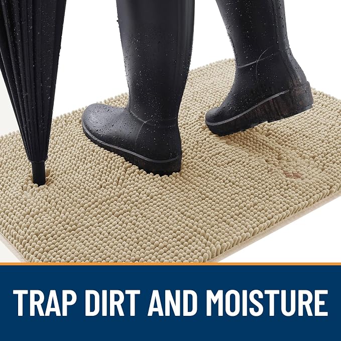 OLANLY Dog Door Mat for Muddy Paws 36x24, Super Absorbent Chenille Mud Mat | - Image 2