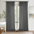 Charcoal Gray Linen Pinch Pleat Semi Sheer 108 Inch Curtains 2 Panels Set | by Twodrapes