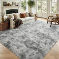 5x7 Tie-Dyed Grey Fluffy Soft Area Rug Non-Slip by ModernHomeDecor