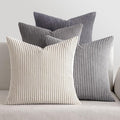 MIULEE Soft Corduroy Decorative Throw Pillow Covers Neutral Grey 18x18 | Set of by MIULEE
