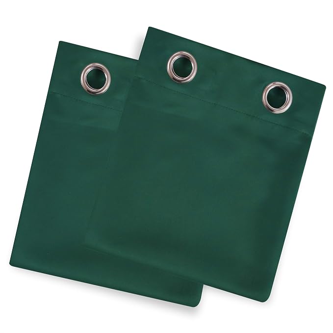 Dark Green Blackout Curtains/42 x 63 Inch/Set of Two Panels Grommet Bedroom - Image 9