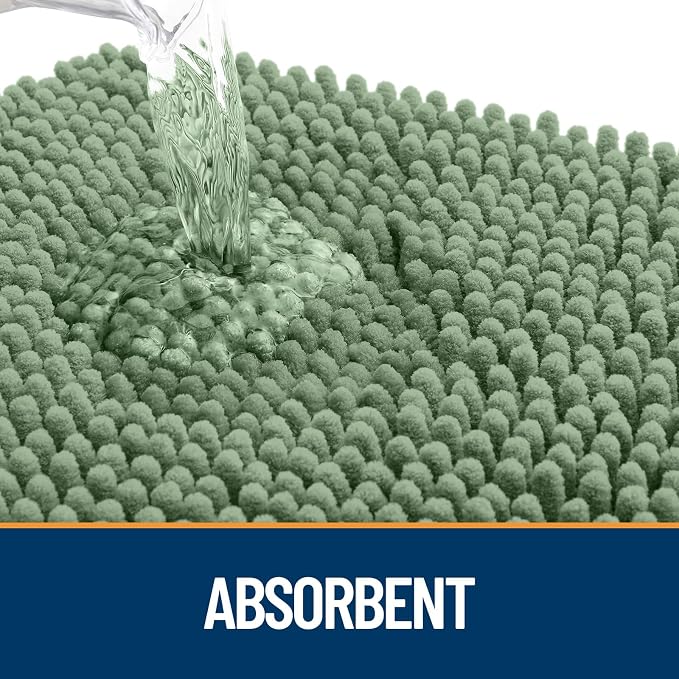 OLANLY Dog Door Mat for Muddy Paws 24x16, Paw Print Design Chenille Mud Mat | - Image 3