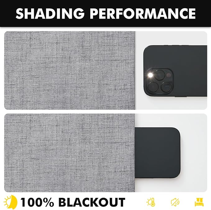 MIULEE 100% Blackout Linen Curtains 42 x 63 Inch Glacier Gray 2 Panels | - Image 7