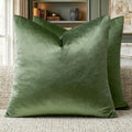 GIGIZAZA Olive Green Velvet Throw Pillow Covers 22x22 Pack of 2 | Decorative by GIGIZAZAFocusingonhomedecoration