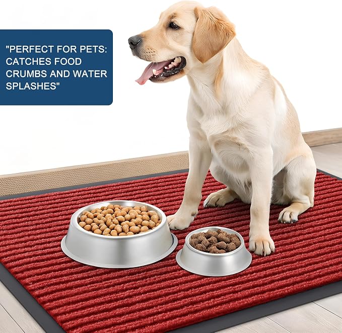 OLANLY Front Door Mat 40x32, Waterproof Heavy-Duty Indoor Outdoor Doormat | Red - Image 6