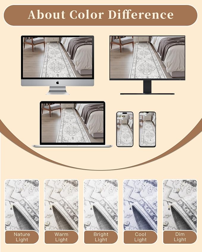 Madane Washable Runner Rugs 2x12 Long - Image 9