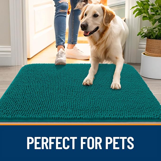 OLANLY Dog Door Mat for Muddy Paws 59x20, Super Absorbent Chenille Mud Mat | - Image 6