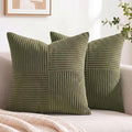 Fancy Homi 2 Packs Olive Green Euro Decorative Throw Pillow Covers 28x28 Inch by Fancy+Homi