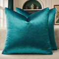 GIGIZAZA Teal Velvet Pillow Covers 16x16 Decorative Pillows Pack of 2 | Blue by GIGIZAZAFocusingonhomedecoration