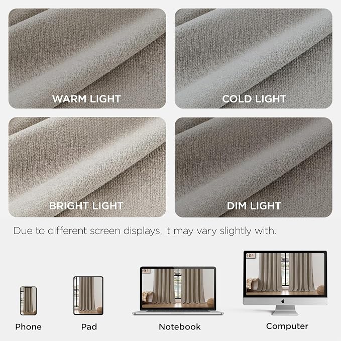 Joydeco Faux Linen Pinch Pleated Curtains 72 Inch Length, Light Filtering - Image 2