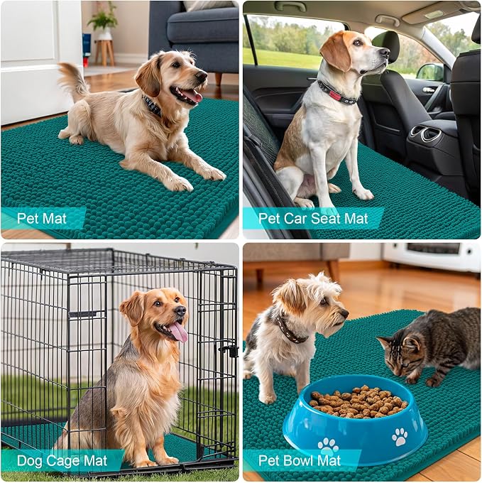 OLANLY Dog Door Mat for Muddy Paws 54x32, Super Absorbent Chenille Mud Mat | - Image 7
