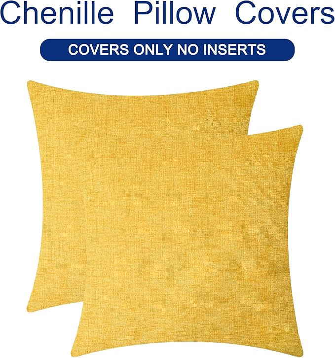 CaliTime Decorative Throw Pillow Covers 26 X 26 Inches Mustard Yellow | Pack of - Image 6