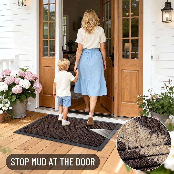 OLANLY Front Door Mat Outside Entrance 59x34, Waterproof Heavy-Duty Doormat | - Image 7