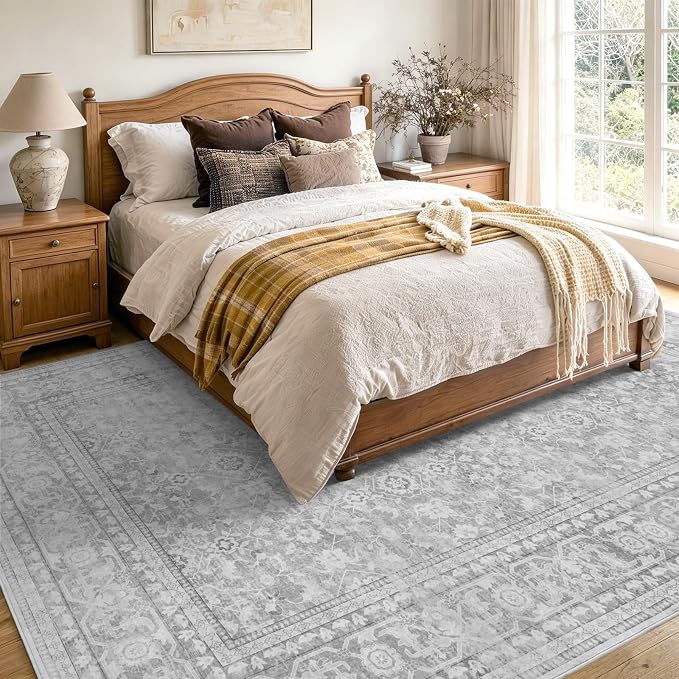 5x7 Ft Area Rugs for Living Room, Soft Non-Slip Machine Washable Rug, Vintage - Image 4
