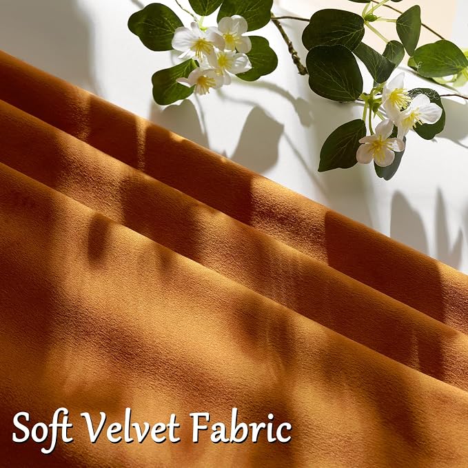 GIGIZAZA Burnt Orange Velvet Throw Pillow Covers 18x18 Pack of 2 | Decorative - Image 5