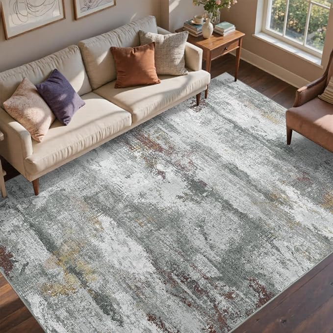 4x6 Ft Abstract Area Rugs for Living Room, Soft Non-Slip Modern Washable Rugs - Image 2