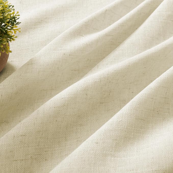 Joydeco Linen Curtains 84 Inch Length 2 Panel Sets, Light Filtering Curtains - Image 2