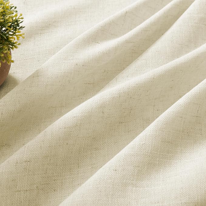 Joydeco Linen Curtains 72 Inch Length 2 Panel Sets, Light Filtering Curtains - Image 2