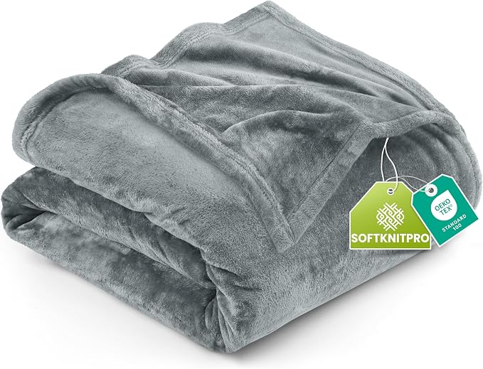 Utopia Bedding Soft Fleece Bed Blanket Full Size Ash Grey | Microfiber Plush by UTOPIABEDDING