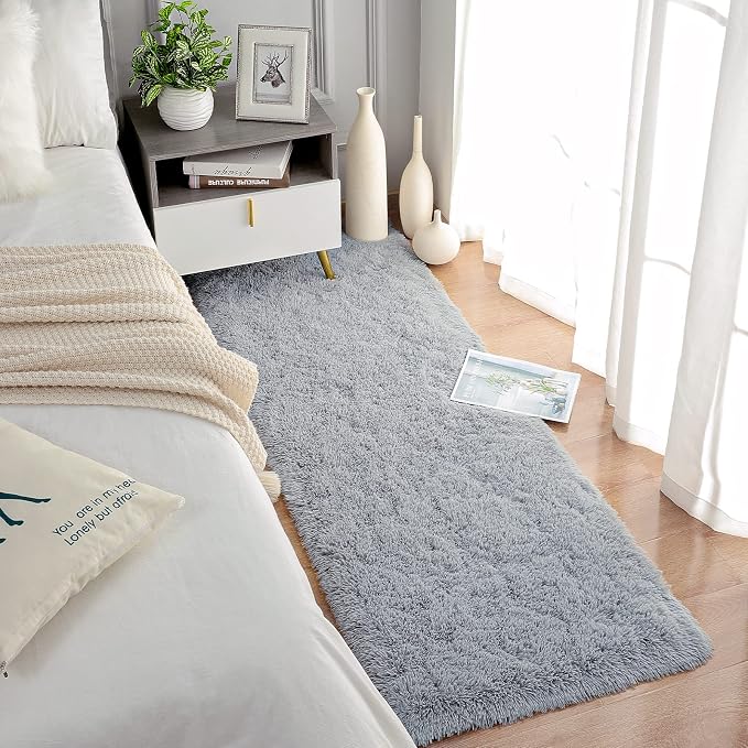 Chicrug Soft Runner Rugs for Bedroom Living Room Plush Fluffy Rug 3x8 | Shag - Image 4