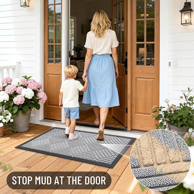 OLANLY Front Door Mat Outside Entrance, Waterproof Heavy-Duty Doormat | 29.5x17 - Image 8