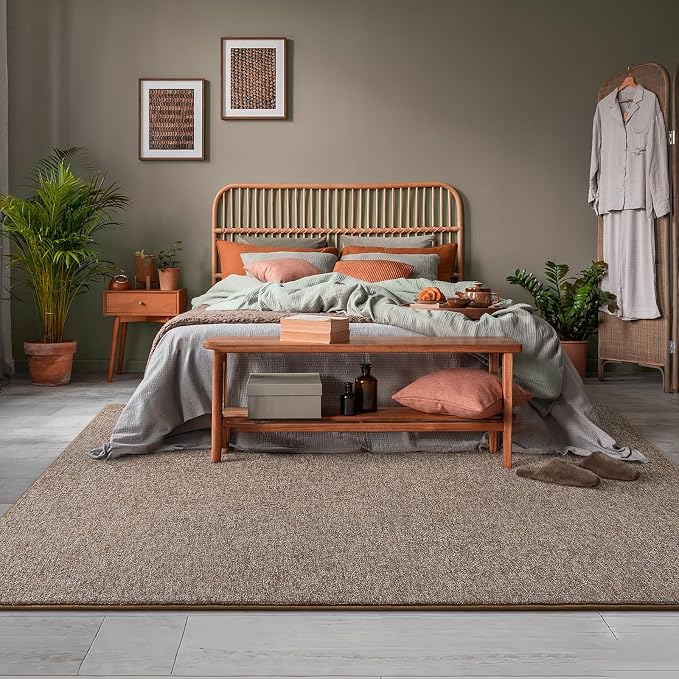 6x9 Area Rugs for Living Room Non Slip Dorm Bedroom Rug, Matte Brown | Modern - Image 8