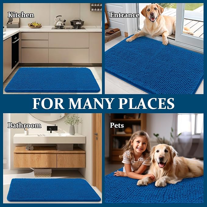 OLANLY Dog Door Mat for Muddy Paws 50x30, Super Absorbent Chenille Mud Mat | - Image 8