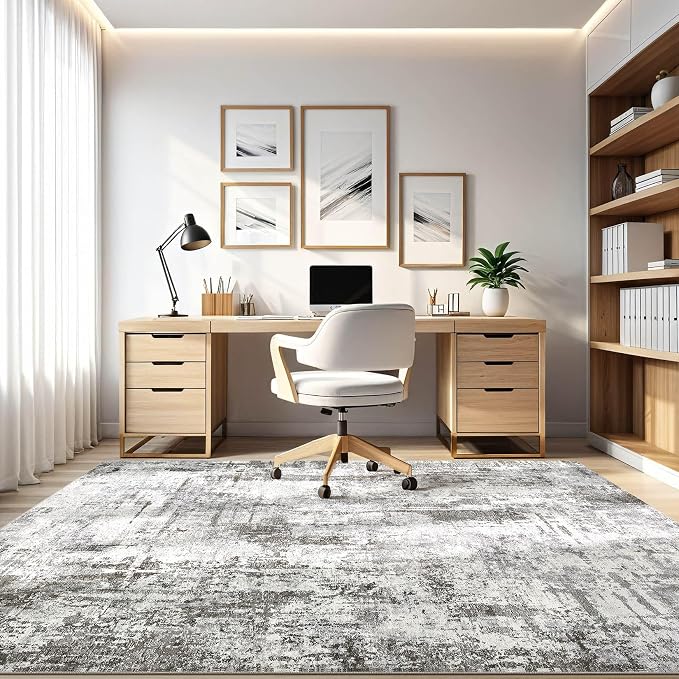 LOONGRUG Area Rug 5x7 Washable Neutral Modern Living Room Rugs Grey Black | - Image 8