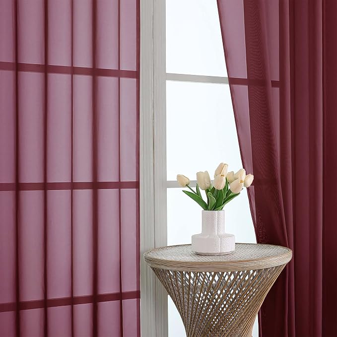 Wine Bedroom Curtains 96 Length - Image 3