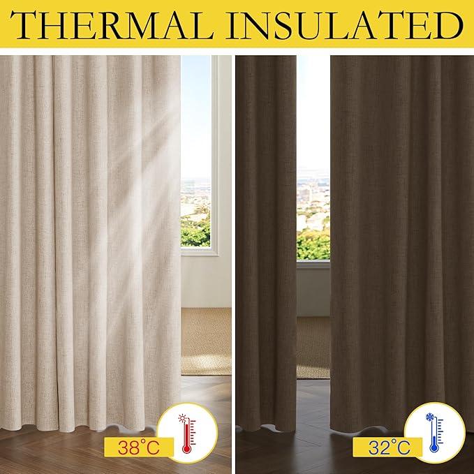 NICETOWN 100% Black Out Curtains 48 inch Long, Thermal Insulated & Noise - Image 5