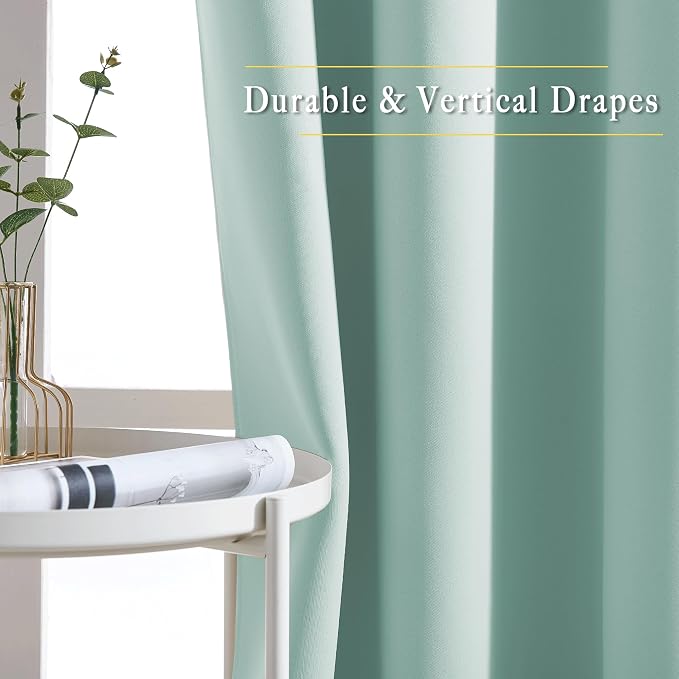 NICETOWN Aqua Blue Curtains 84 inch Length 2 Panels, Grommet Thermal Insulated - Image 5