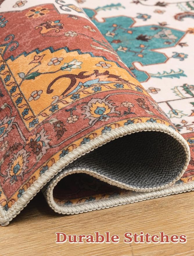 SERISSA 2x5 Washable Non Slip Boho Runner Rug - Image 7