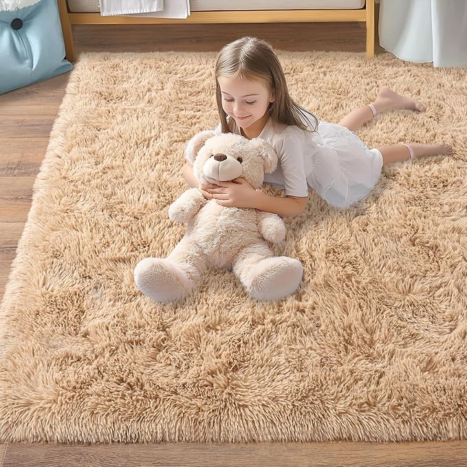 Pionblank Large Rug for Living Room 6x9, Modern Soft Shag Area Rug, Camel | - Image 8