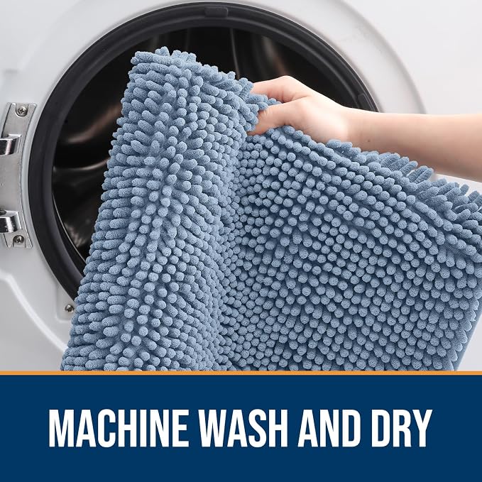 OLANLY Dog Door Mat for Muddy Paws 47x17, Super Absorbent Chenille Mud Mat | - Image 5
