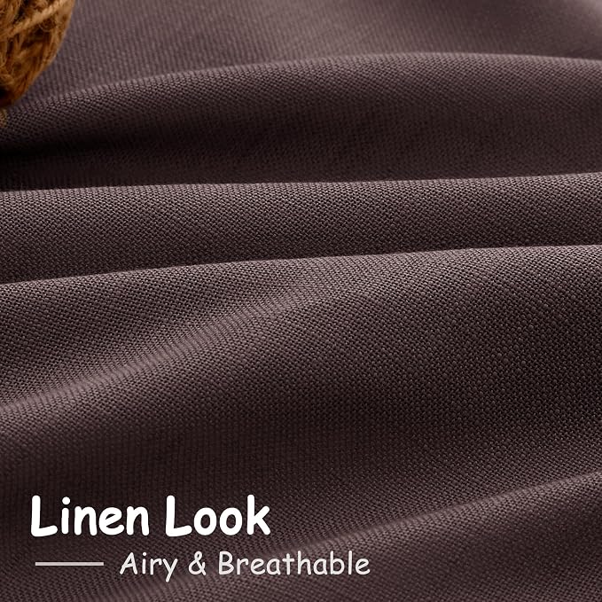 Coffee Brown Linen Curtains 90 inch Length - Image 3