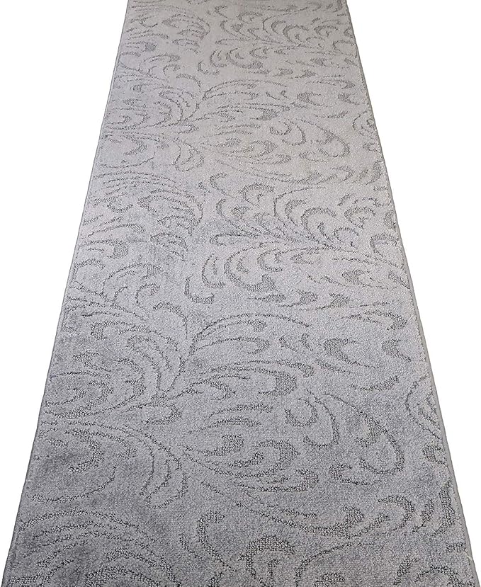 Custom Length Hallway Runner Rug, Slip Resistant, Floral Grey, 26 Inch X 23 feet - Image 6