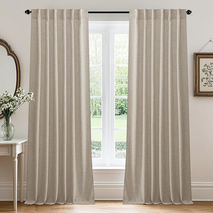 RYB HOME Linen Semi Sheer Curtains by RYBHOME