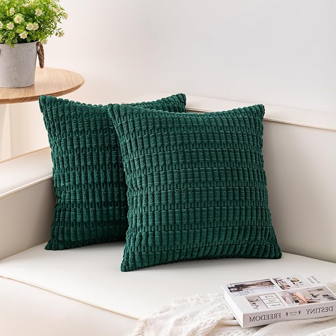Aegero Pack of 2 Corduroy Decorative Throw Pillow Covers 26x26 Inch by Unknown