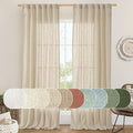 Natural Linen Curtains 95 Inch for Living Room Bedroom, 52 x 95 Inch | Linen by LAMIT