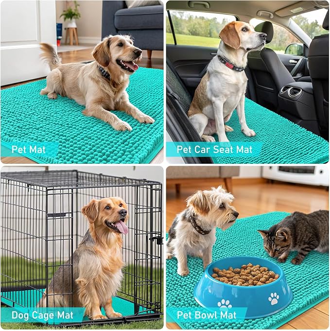 OLANLY Dog Door Mat for Muddy Paws 47x17, Super Absorbent Chenille Mud Mat | - Image 7