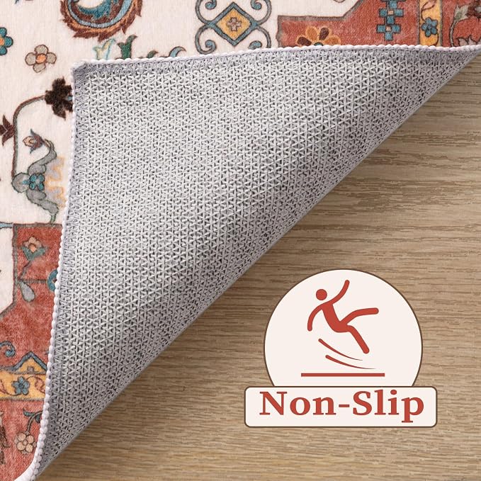 SERISSA 8x10 Washable Non Slip Boho Area Rug - Image 3
