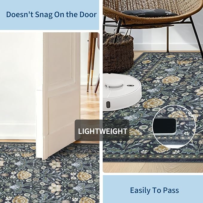 GarveeHome Area Rugs 8x10 for Living Room, Floral Large Washable Rug Soft Non - Image 5