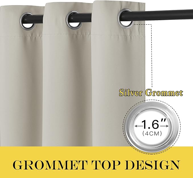NICETOWN Blackout Curtain for Living Room, Thermal Insulated Solid Grommet - Image 3