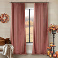 Terracotta Pinch Pleated Linen Blackout Curtains 90 Inches Long by Twodrapes
