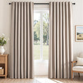 Natural Beige blackout curtains 84 inch Long 2 Panels 100% Blackout Linen by Topfinel