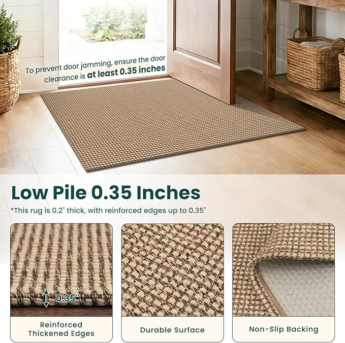 KOZYFLY Boho 3x12 Runners Rugs for Hallway, Long Washable Runner Rug, Woven Non - Image 4