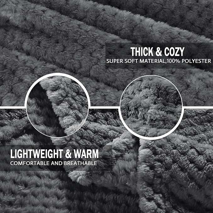 Exclusivo Mezcla Soft Waffle Fleece Bed Blanket Twin XL Size, Cozy Fluffy Design - Image 7