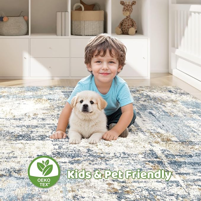 LOONGRUG 12x15 Area Rug Washable Large Neutral Modern Living Room Rugs | - Image 7